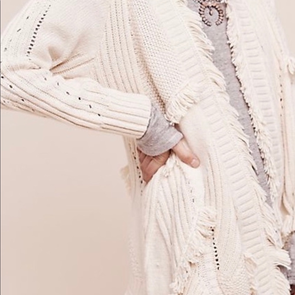 Anthropologie Rosie Niera Fringed Cardigan